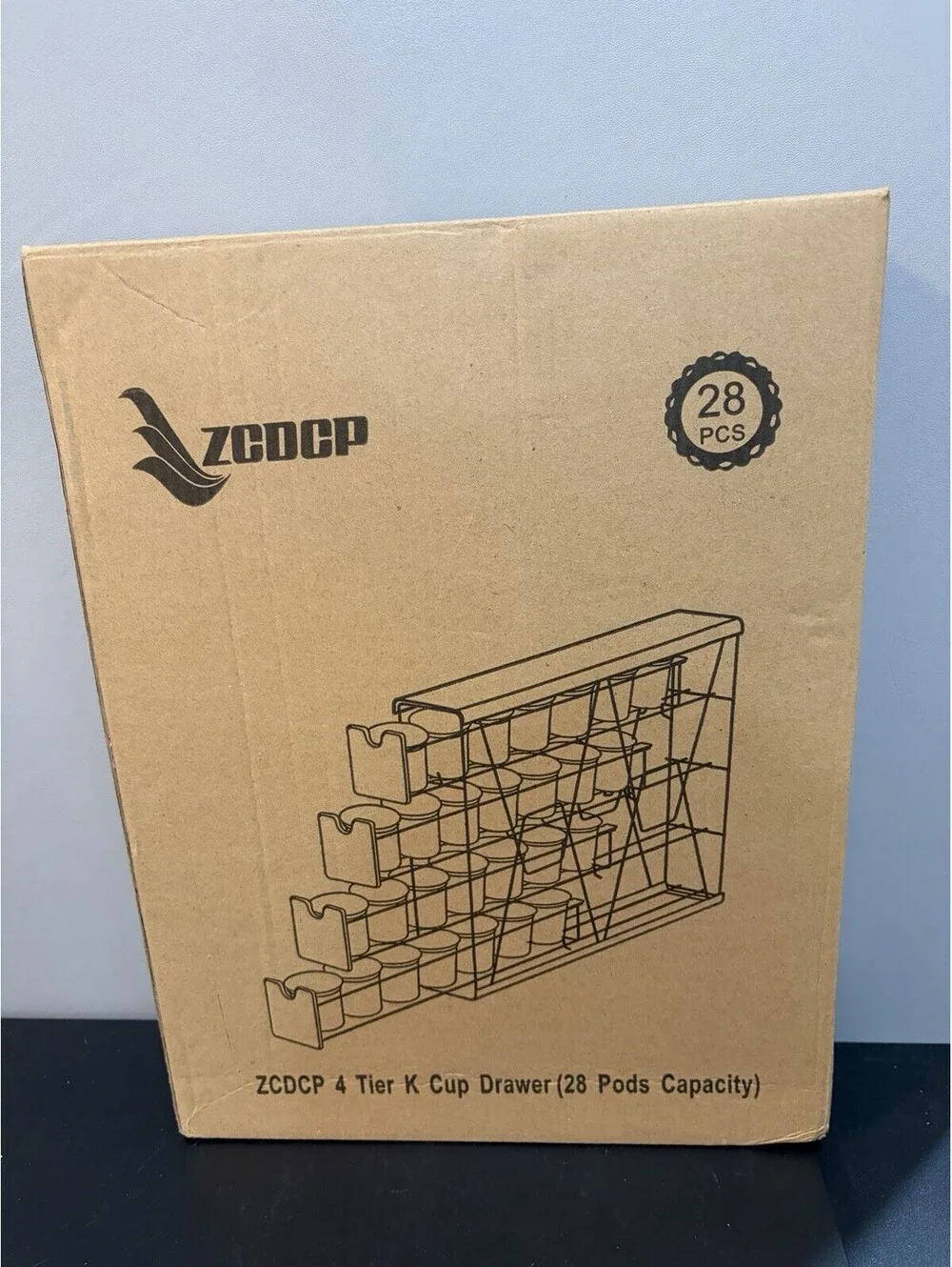 4 Tier K-Cup Drawer Organizer - Pod Holder - Holds 28 Pods - Black Metal (NEW)